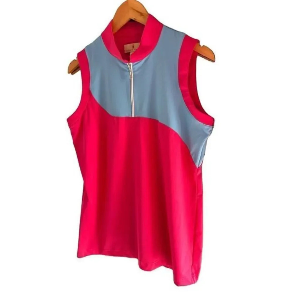 Sport Haley Athletic‎ Golf Polo Shirt Size Large Pink/Blue
